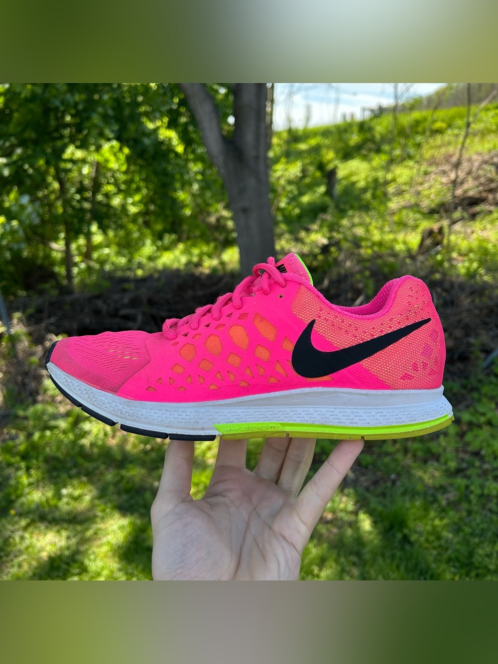 Nike Zoom Pegasus 31 Shoes Womens Sz 9 Pink Black Running Sneakers 654486-600